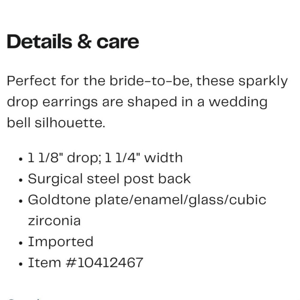 BaubleBar Wedding Bell Drop Earrings with Blue Bows - Picture 3 of 3